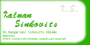 kalman sinkovits business card